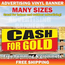 Cash For Gold Advertising Banner Vinyl Mesh Sign Check Money Pawn Shop Jewelry