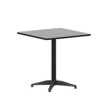27.5 Square Black Stainless Steel Indoor-outdoor Restaurant Table Wmetal Base