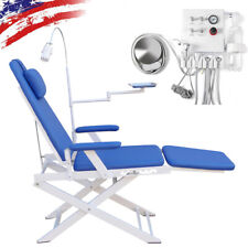 Dental Portable Mobile Chair Led Light Folding Chair Air Turbine Unit 4 Hole