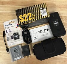 New Cat S22 Unlocked Rugged Touch Screen 16gb Android Flip Phone 64gb Sd Holster