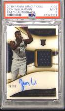 2019 Panini Immaculate Patch Autograph 136 Zion Williamson Rc 2899 Psa 9