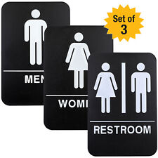 Plastic Restroom Sign With Braille Ada Compliant - 6x9 Men Women Unisex