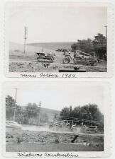 Vintage Photos Highway Construction Nr Colfax Washington Dozer Towed Scraper