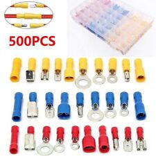 500x Insulated Electrical Wire Splice Terminal Crimp Connectors Spade Kit Set
