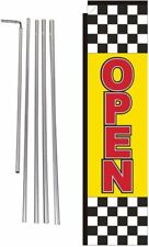 Open Advertising Rectangle Feather Banner Flag Sign With Pole Kit And Ground...