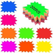 200 Pack Starburst Sale Signs Fluorescent Neon For Retail Garage Pricing Sign