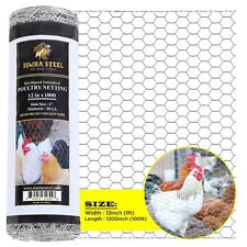 Galvanized Poultry Net - 12in X 100 Ft Fencing Chicken Wire 1 Hole Simbasteel