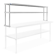 Stainless Steel Commercial Wide Double Overshelf - 72 X 12 - For Prep Table