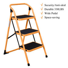 3 Steps Ladder Folding Non Slip Safety Tread Industrial Home Use 330lbs Load