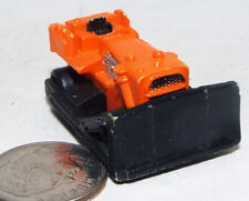 Small Micro Machine Bulldozer Construction Vehicle In Orange Black No Cab Roof