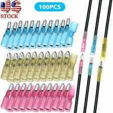 100pcs Heat Shrink Bullet Wire Connectors 22-10awg Male Female Crimp Terminals