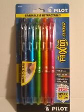 Pilot Ball Frixion Clicker Erasable Retractable Gel Pens 5 Pack - Assorted Fine