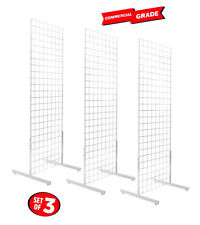 Only Hangers 2 X 6 Grid Wall Panel Floorstanding Display Fixture 3 Pack White