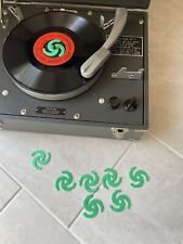 8 Green Adapters For Seeburg 1000 Bms Records For Magnavox Micromatic Turntable