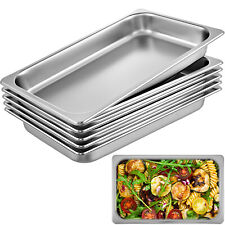 Vevor 6 Pack 2.5 Deep Stainless Steel Steam Table Pans Hotel Food Prep Pan
