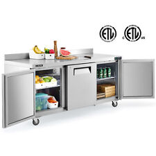 Commercial Worktop Refrigerator 72 Triple Door For Restaurant Undercounter Etl