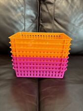 8 Pack Small Pencil Holder Tray For Kids Desks Colorful Organizer Baskets