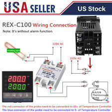 Dual Digital Pid Rex-c100 Temperature Controller Ssr 40a K Thermocouple Kit R9y5