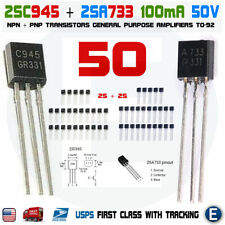 50pcs 25 Pairs Of 2sa733 2sc945 A733 C945 To-92 Audio Transistor Usa Seller