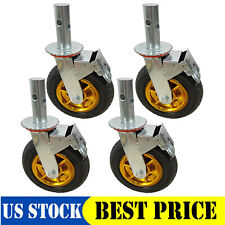 4pcs Scaffolding Casters 8 X 2 Rubber Wheels W Locking Brakes 1-38 4400lbs