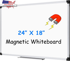 Magnetic Whiteboard 24 X 18 Inch Hanging Dry Erase Board With Aluminium Frame 