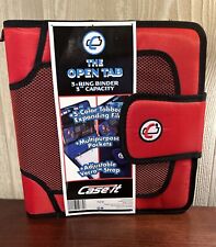 Nwt Case-it Open Tab 3 Ring Binder 3 Capac. 5-tabbed Expanding File Pocket Red