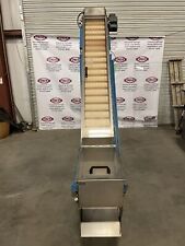 8ft X 12 Powered Cleated Belt Elevator Conveyor W Airstatic Control 480v