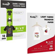 20 Sheets Koala Printable Heat Transfer Paper Iron-on For Dark Light T-shirt