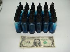 Case Of 24  Essential Oils 1oz Faded Blue Glass Bottle Dropper 30ml With Cap