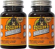 Gorilla Rubber Cement With Brush Applicator 4 Fl Oz Clear Pack Of 2