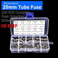 100pcs 5x20mm Quick Blow Glass Tube Fuse Assorted Kits Fast Action Glass Fuses