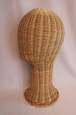 Vintage Rattanwicker Millinery Display Head Mannequin-wig Hat Form Stand