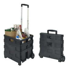 15 X 13 X 14.2 Rolling Cart Utility Grocery Storage Trolley Basket - Black