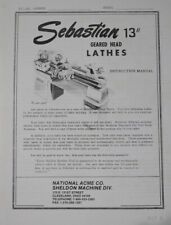 Sheldon-sebastian 13 Metal Lathe Operators Parts Manual 31 Pg