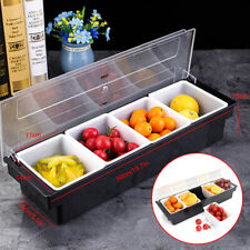 345 Compartment Fruit Caddy Tray Salad Bar Condiment Dispenser Plastic W Lid