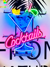 Cocktails Martini Lemon Bar 20x15 Neon Sign Light Lamp With Hd Vivid Printing