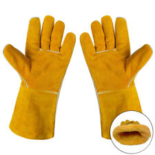 Welding Gloves Comfort-lined Cowhide Split Welder Gauntlet Heat Resistant Large
