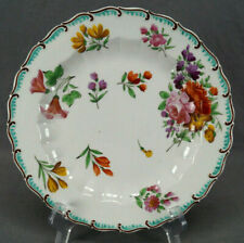 Chelsea Porcelain Red Anchor Floral Aqua Brown Featheredge Plate C.1752-1756