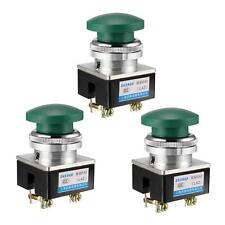 3pcs Push Button Switch Green Momentary Ac380v 5a Switches 30mm Mount