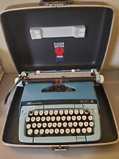 Vintage Smith Corona Galaxie Twelve 12 Typewriter Manual Blue With Case Tested