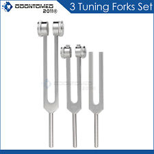 Tuning Fork Set Of 3 For Healing Therapy Medical Surgical Diagnostic Instruments