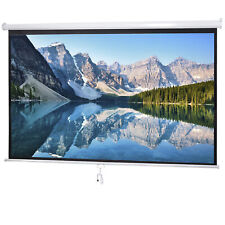 100 Inch 169 Manual Pull Down Projector Projection Screen Home Theater Movie