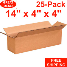 25-pack 14 X 4 X 4 Long Cardboard Corrugated Shipping Boxes Moving Box Bundle