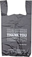 Thank You T Shirt Plastic Bags 1000case - Shopping Bags - Black Small 16 Mic