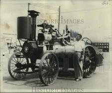 1959 Press Photo Willard Durkee With Steam Engine Tractor At The State Fair