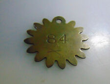 Antique Vintage Solid Brass 2 Diameter Star Shaped Cow Cattle Number Tag 84