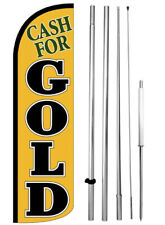 Cash For Gold Windless Swooper Flag15 Tall Pole Kit Feather Banner Sign Yq-h