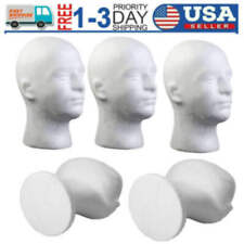 113male Styrofoam-foam Mannequin Manikin Head Wig Hat Glasses Display Stand Us