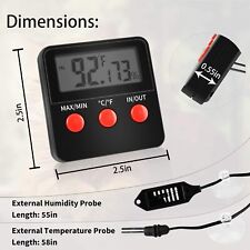 Digital Thermometer Hygrometer Wtemperature Humidity Probe For Pet Reptile