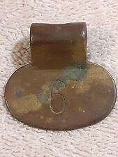 Vintage Brass Cow Tag Dairy Farm Cattle Check Marker Id Tag Number 6 Ships Free
